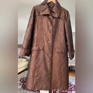 Flair women’s bronze brawn/ Copper , textured Crinkle effect size M long Jacket